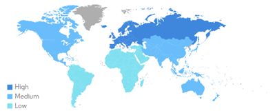 Growth Wood pellets in countries